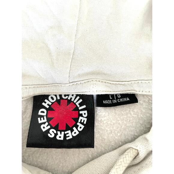 Red Hot Chili Peppers Logo Hoodie White Sz L - Picture 6 of 6
